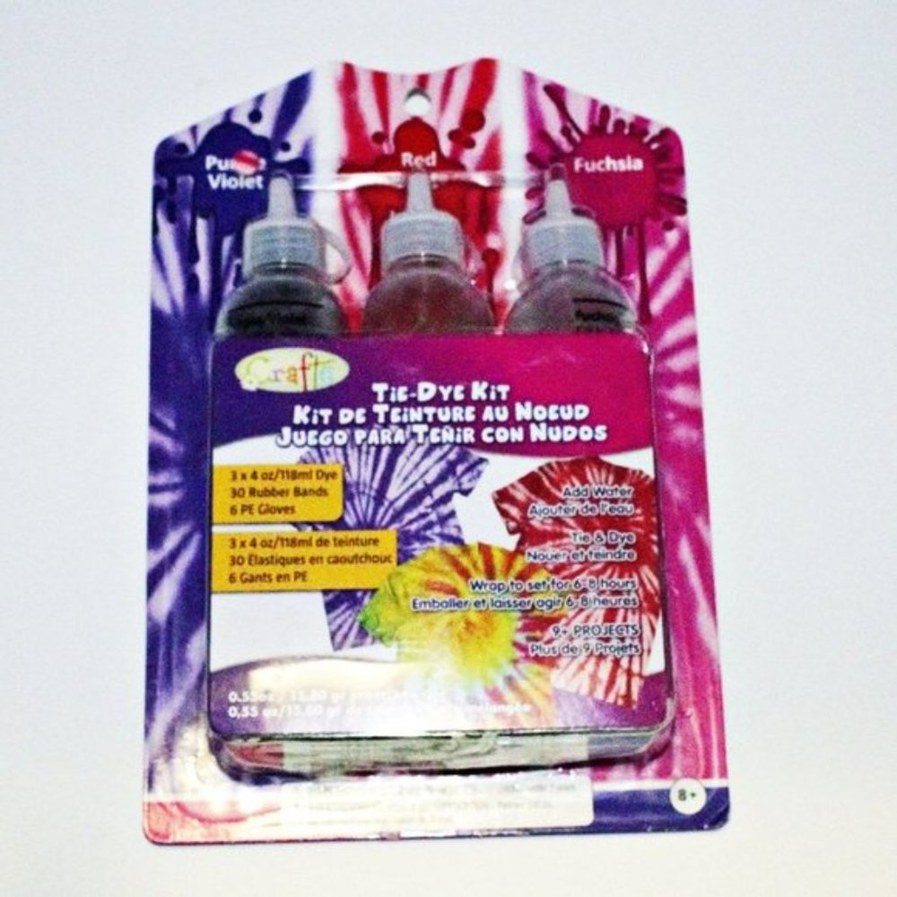 Tie Dye Kit Includes 3 Bottles of Dye & 1 Bag